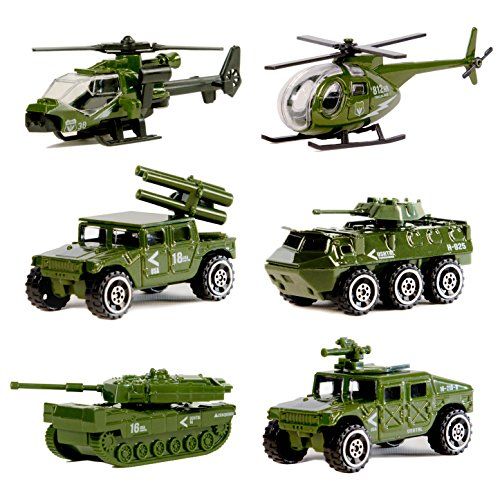 Nunkitoy Die-cast Military Vehicles 6-Pack assortment on a desk | Mubboo