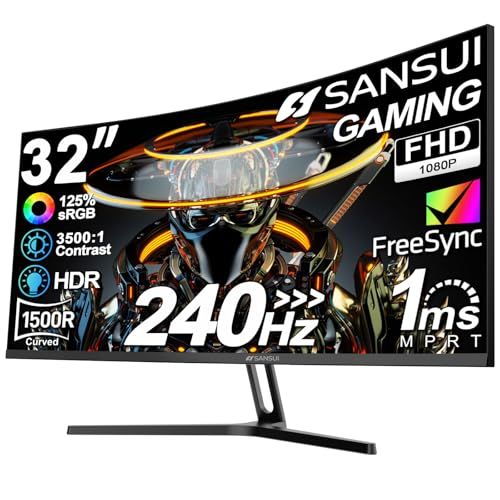 SANSUI 32-inch curved gaming monitor product photo
