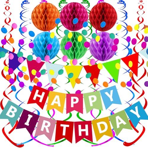 Fecedy Happy Birthday Banner Kit displayed in living room