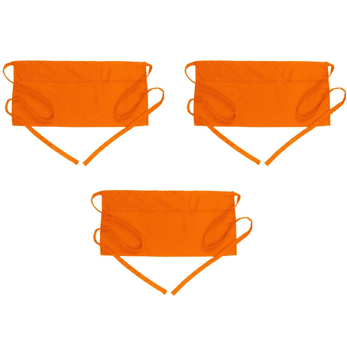 BOHARERS Waist Apron with 3 Pockets, pack of 3, folded and tied