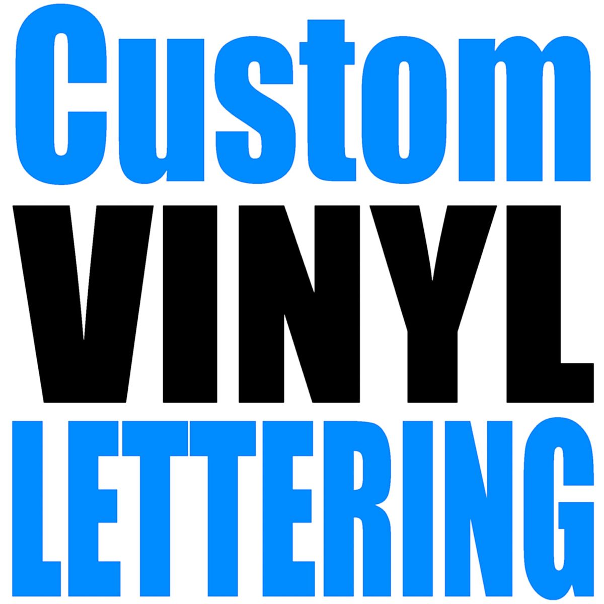Custom Vinyl Lettering applied on a car window