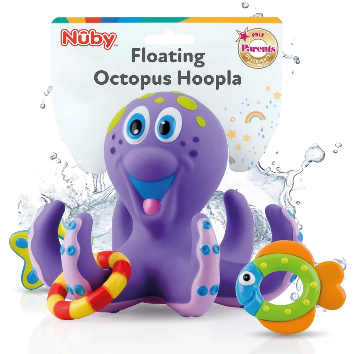 Nuby Floating Octopus with 3 Hoopla Rings bath toy