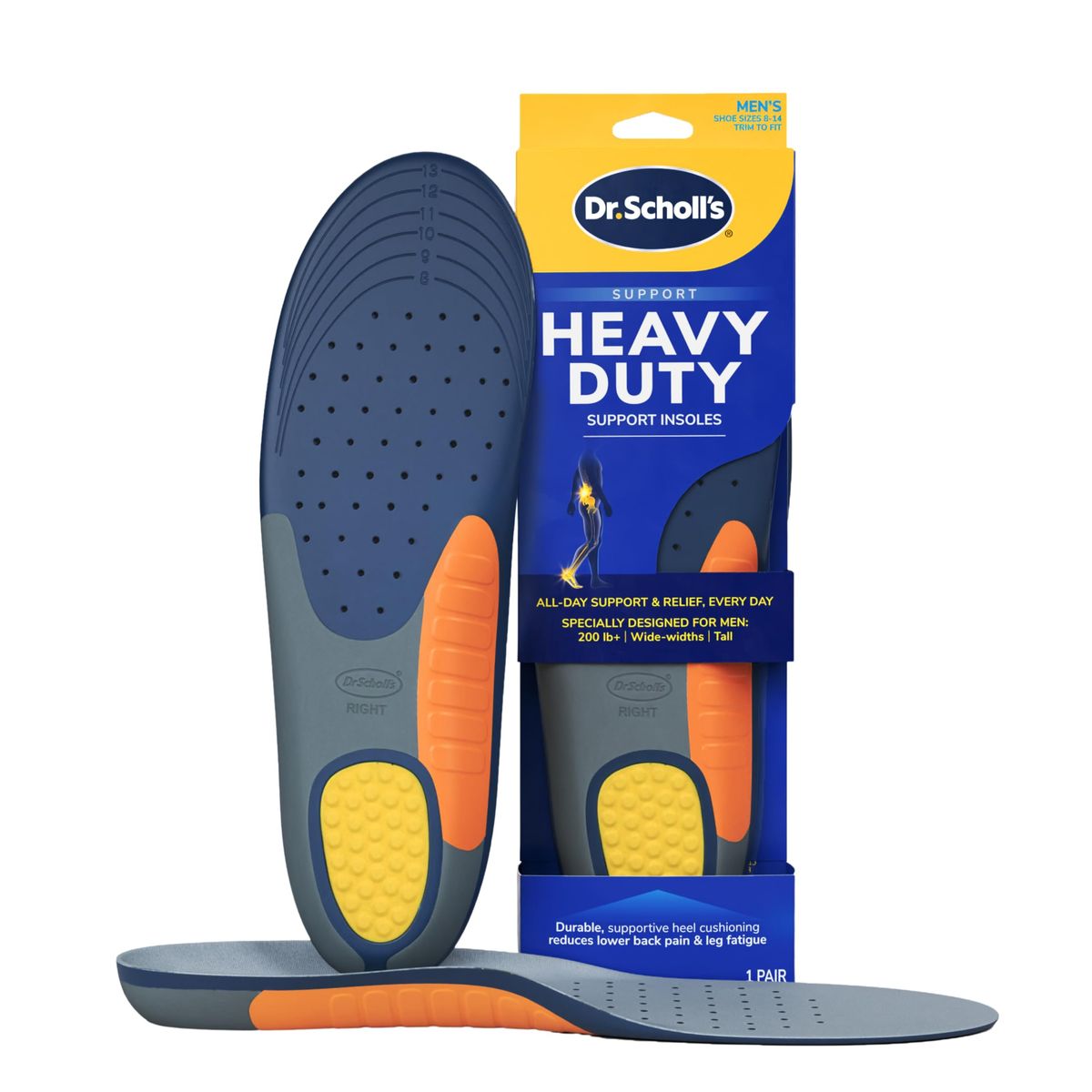 Dr. Scholl's Heavy Duty Support Insole for big and tall, trimmed to fit