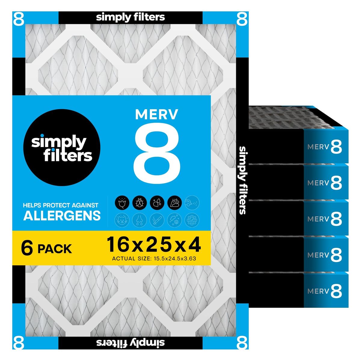 Simply 16x25x4 MERV 8 air filter product photo