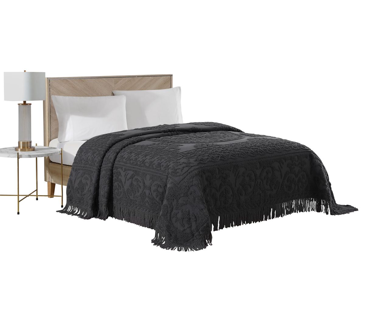 Beatrice Home Fashions Medallion Chenille Bedspread in a bedroom setting