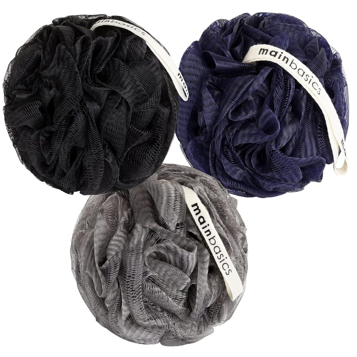 MainBasics loofah three-pack product photo