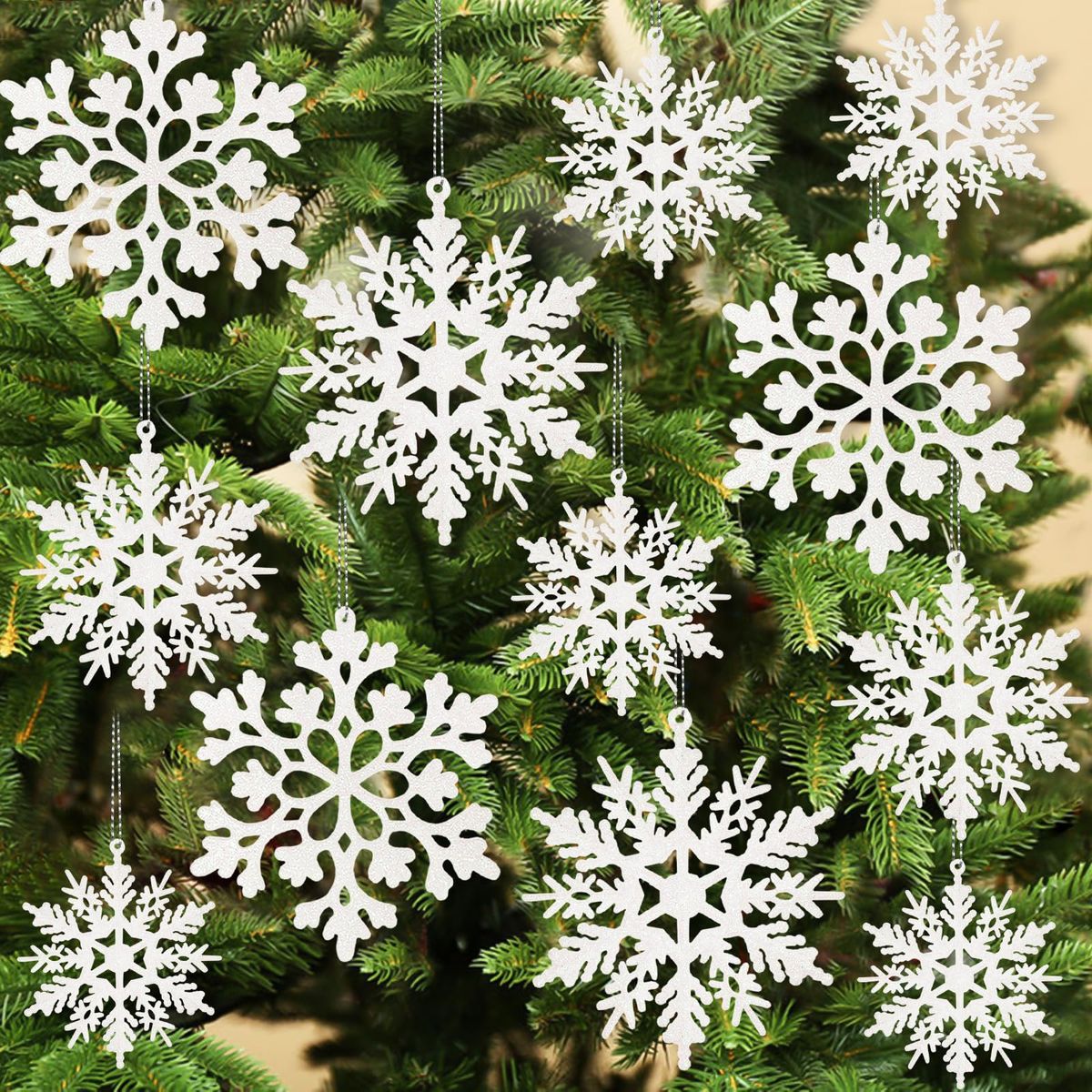 Kockuu glitter snowflake ornaments product photo