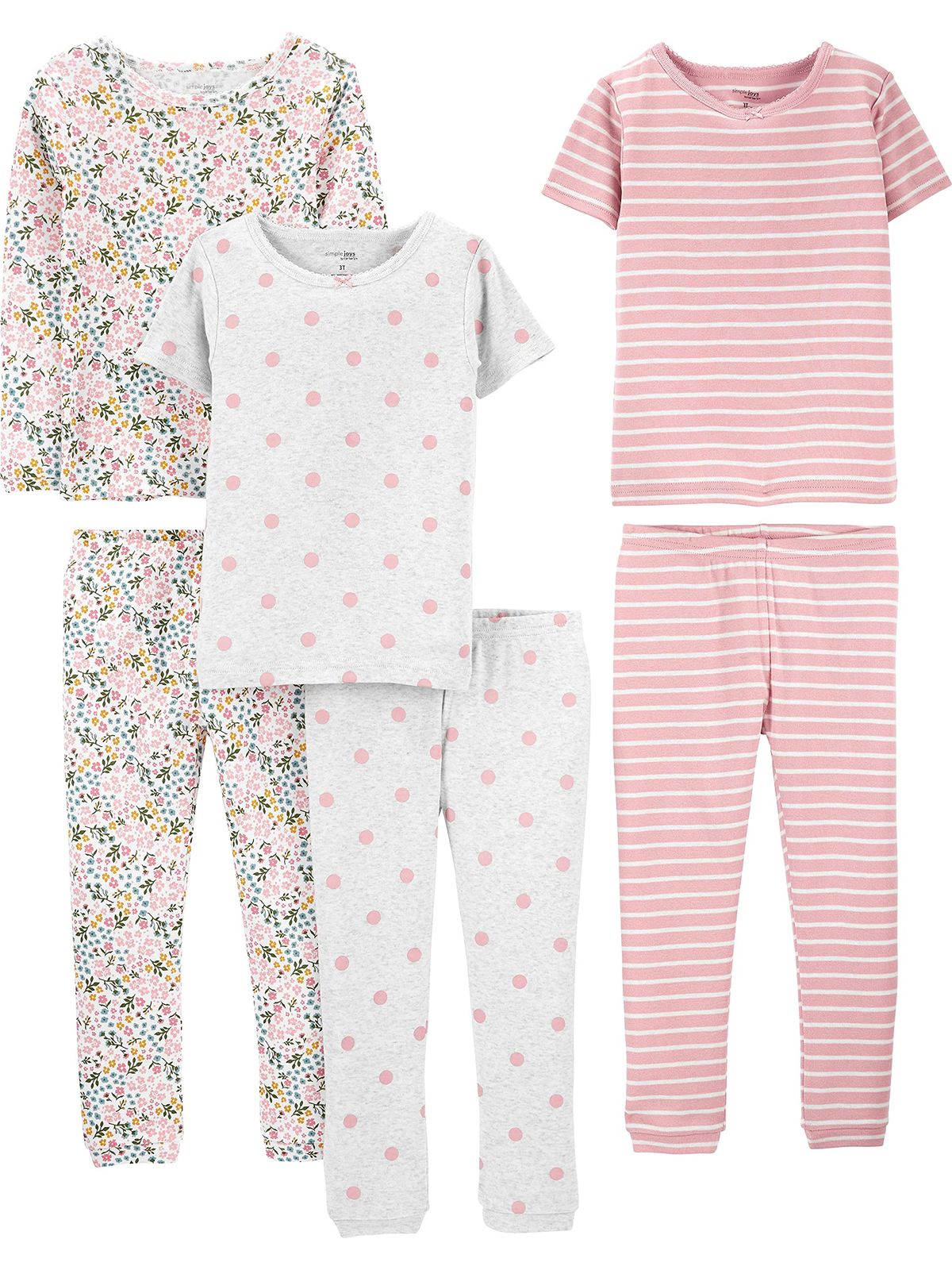 Simple Joys by Carter's 6-Piece Snug-Fit Cotton Pajama Set in assorted prints