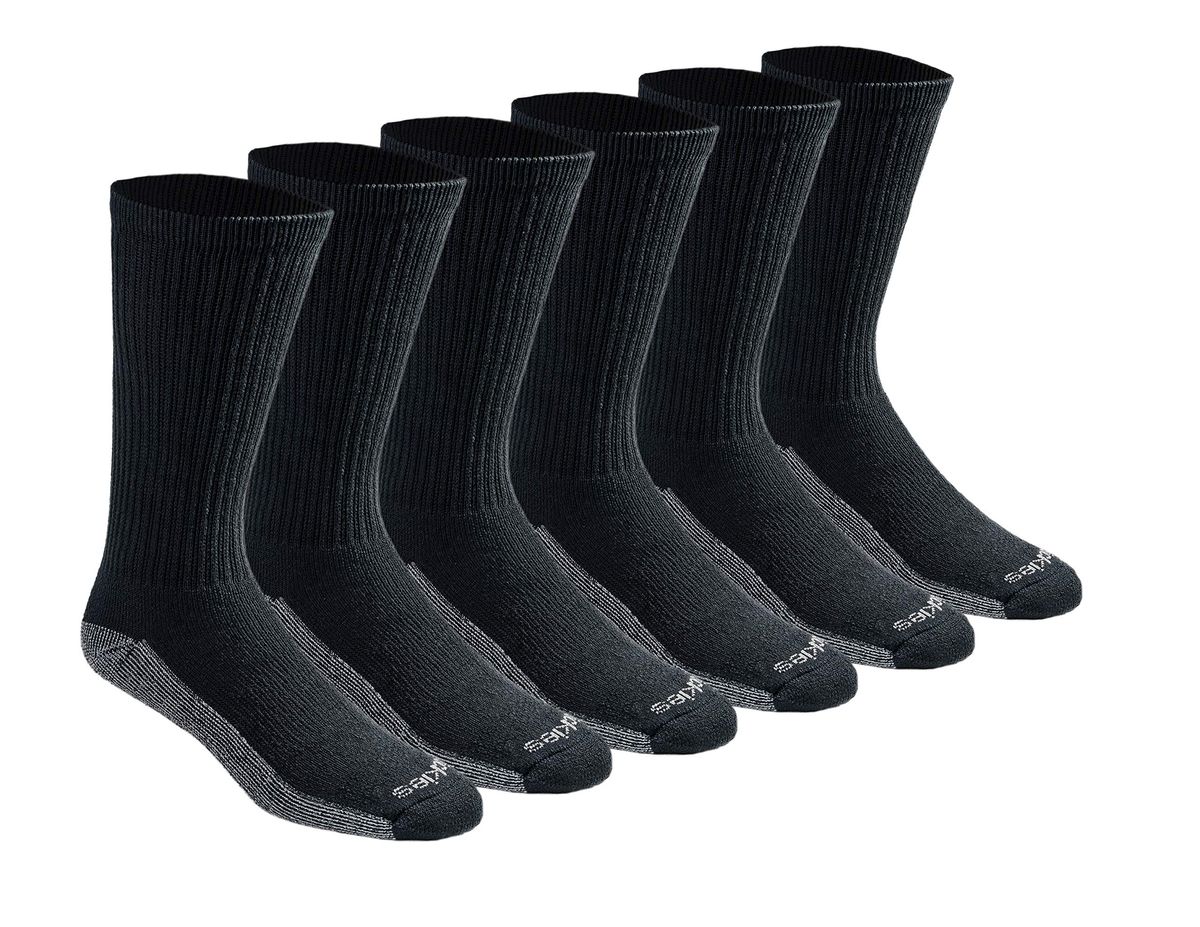 Dickies men's Dri-tech crew socks laid out on a wooden surface | Mubboo