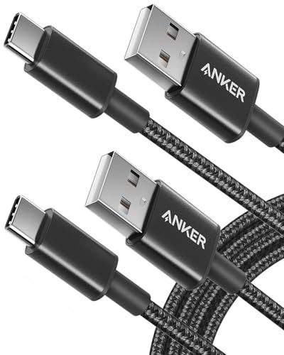 Anker USB-A to USB-C cable coiled on a desk