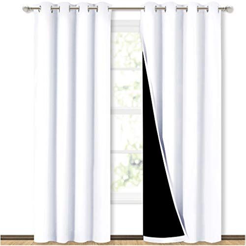 Lined NICETOWN blackout curtain panels in a 52 by 84 inch two-panel set