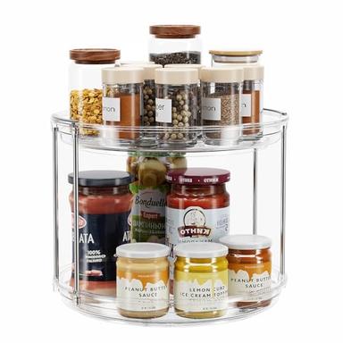 LAMU 2 Tier Lazy Susan Turntable Organizer, 9.25 Inch | Mubboo