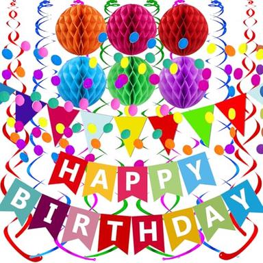 Fecedy Happy Birthday Banner Kit