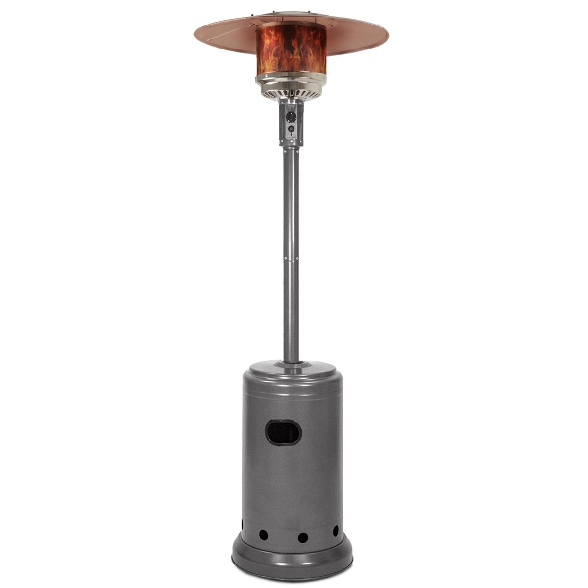 Amazon Basics propane patio heater on a deck