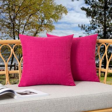 Kevin Textile Hot Pink Checkered Pillow Covers (2-Pack) | Mubboo