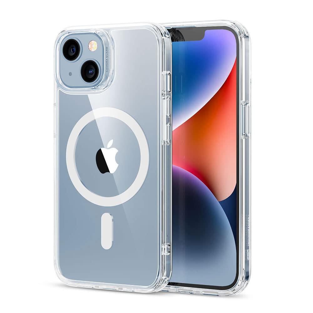 ESR Classic Hybrid clear phone case for iPhone 14/13 shown on device