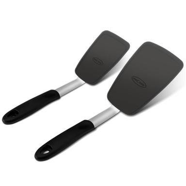 Unicook 2 Pack Flexible Silicone Spatula, Black | Mubboo
