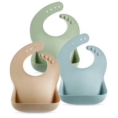 PandaEar Silicone Baby Bibs 3-Pack | Mubboo