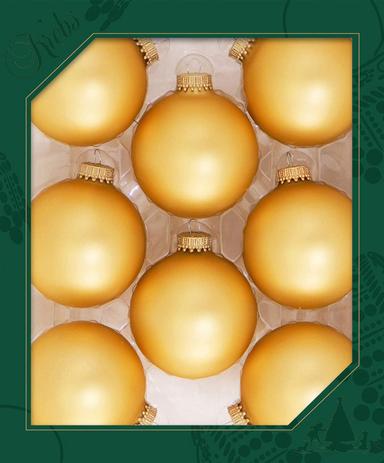 Christmas By Krebs 2 5/8" Seamless Glass Ornament, Velvet Honey Gold (8 pcs)