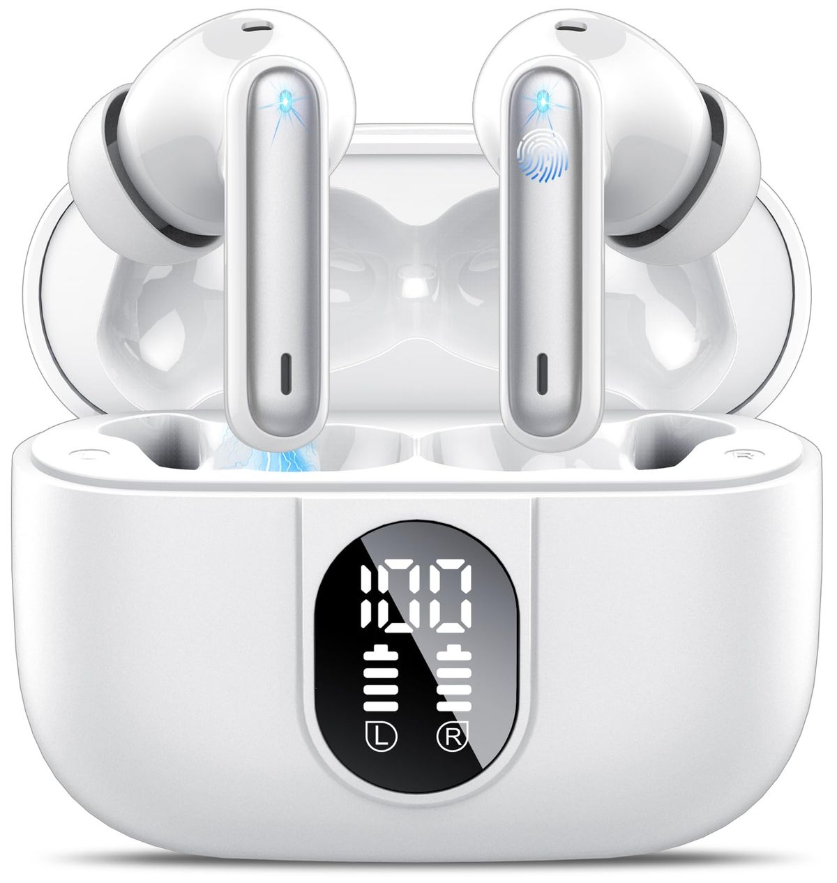 Csasan AI Translation Earbuds charging case and earbuds on a table