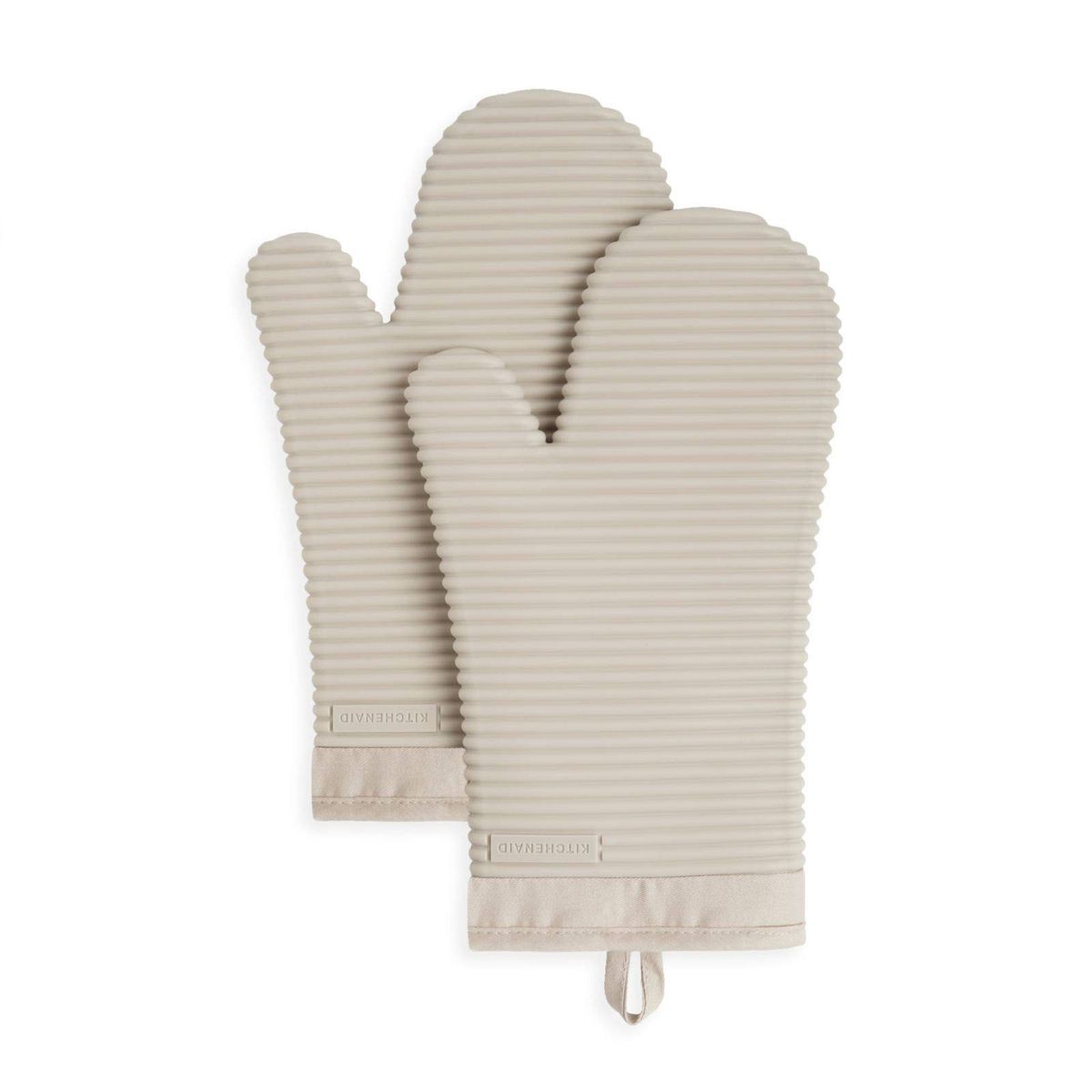 KitchenAid Ribbed Soft Silicone Oven Mitt in Milkshake color