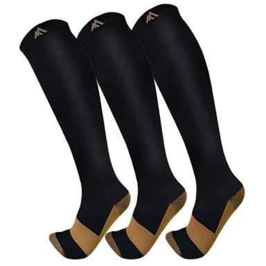 FuelMeFoot 3 Pack Compression Socks For Women Men Knee High Socks 15-20mmHg