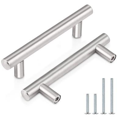 Probrico 30-Pack T-Bar Cabinet Pulls, Brushed Nickel, 3" Hole Center