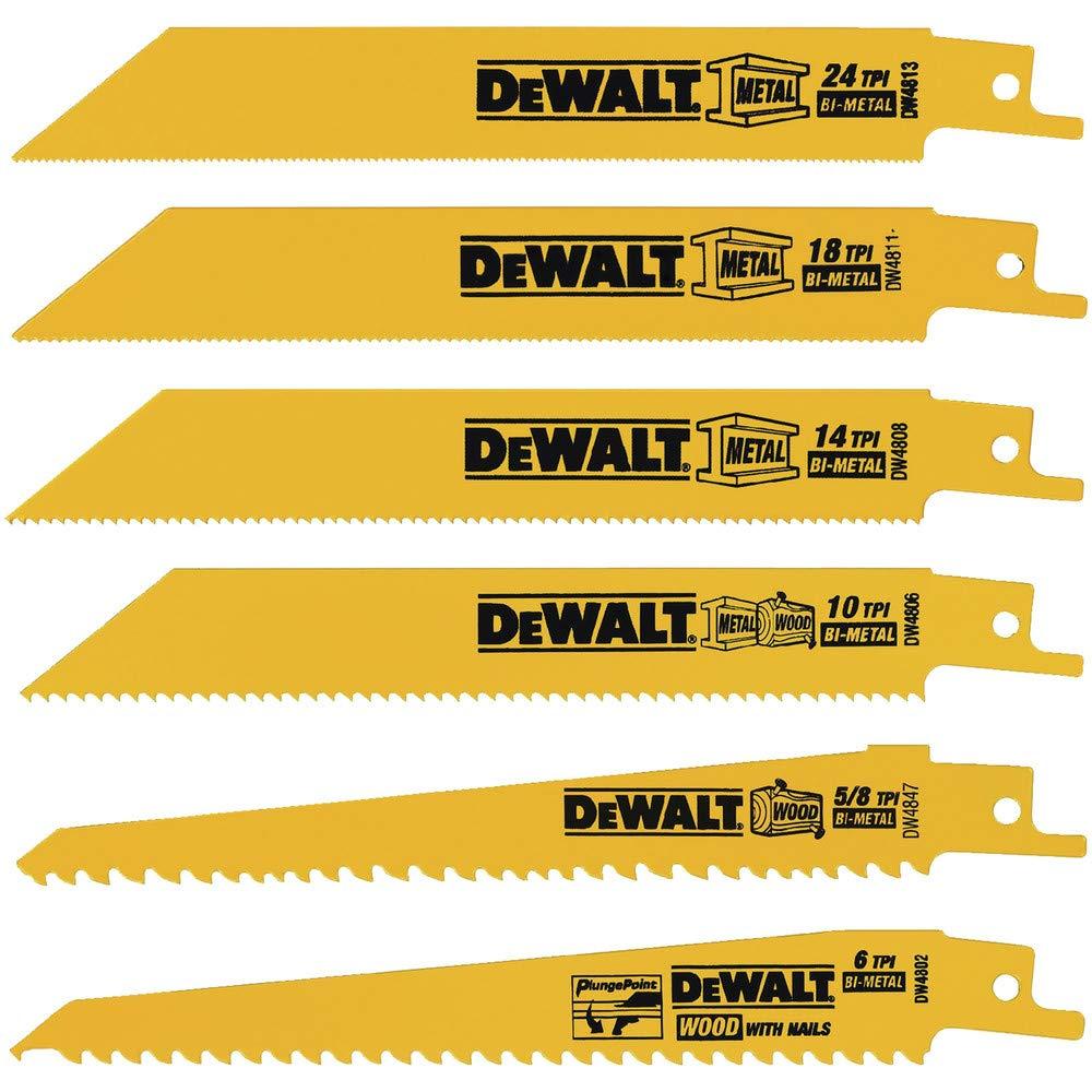 DEWALT Reciprocating Saw Blade Set for Metal and Woodcutting
