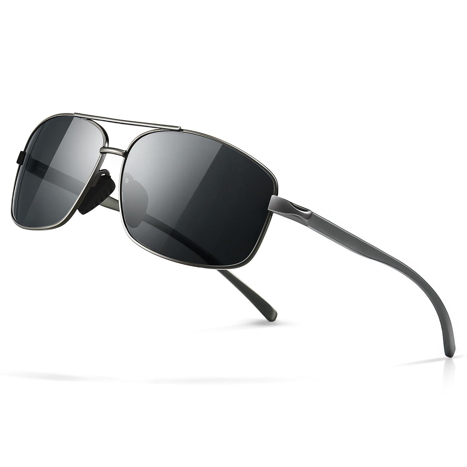 SUNGAIT Ultra Lightweight Rectangular Polarized Sunglasses