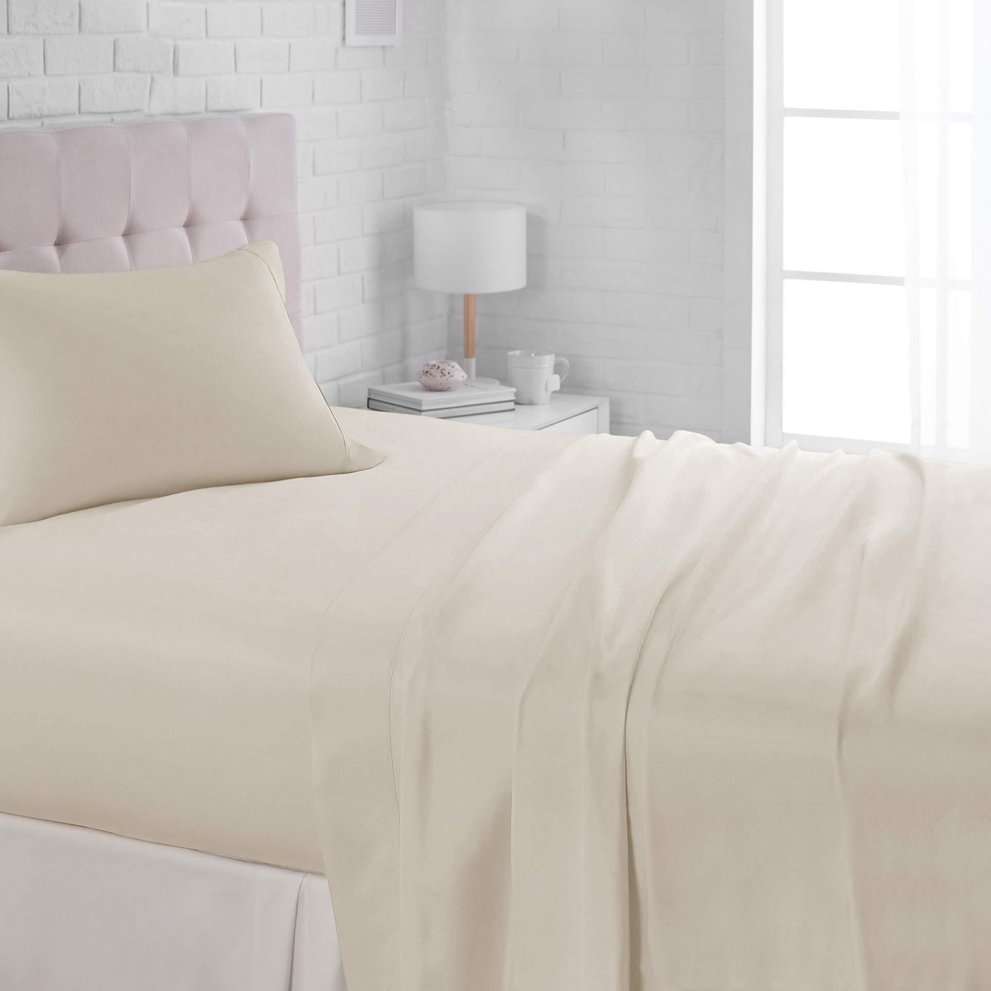 Amazon Basics Lightweight Microfiber 3-Piece Twin Sheet Set in Beige