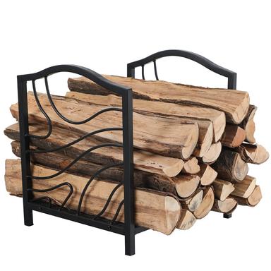 PHI VILLA 17‑Inch Firewood Log Rack Bin (Wave Design) | Mubboo