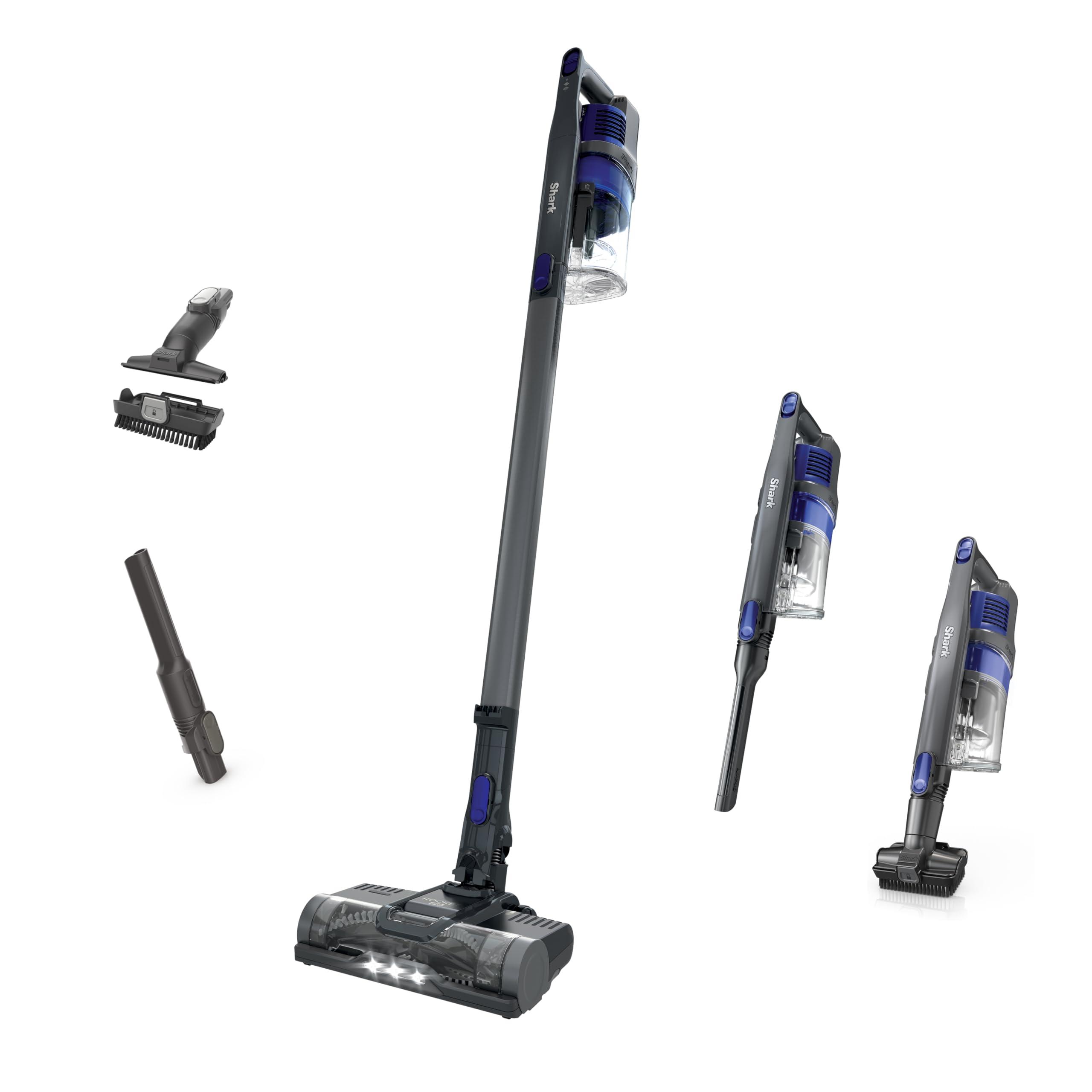 Shark Pet Cordless Stick Vacuum Grey on hardwood floor