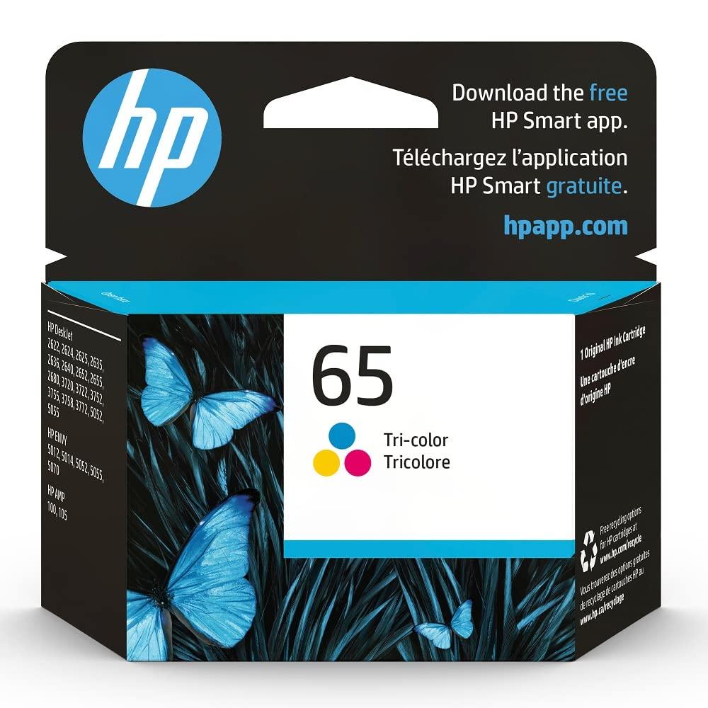 HP 65 Tri-Color Ink Cartridge package front view