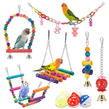 lovyoCoCo Bird Parakeet Toys – Swing, Hammock, Ladder