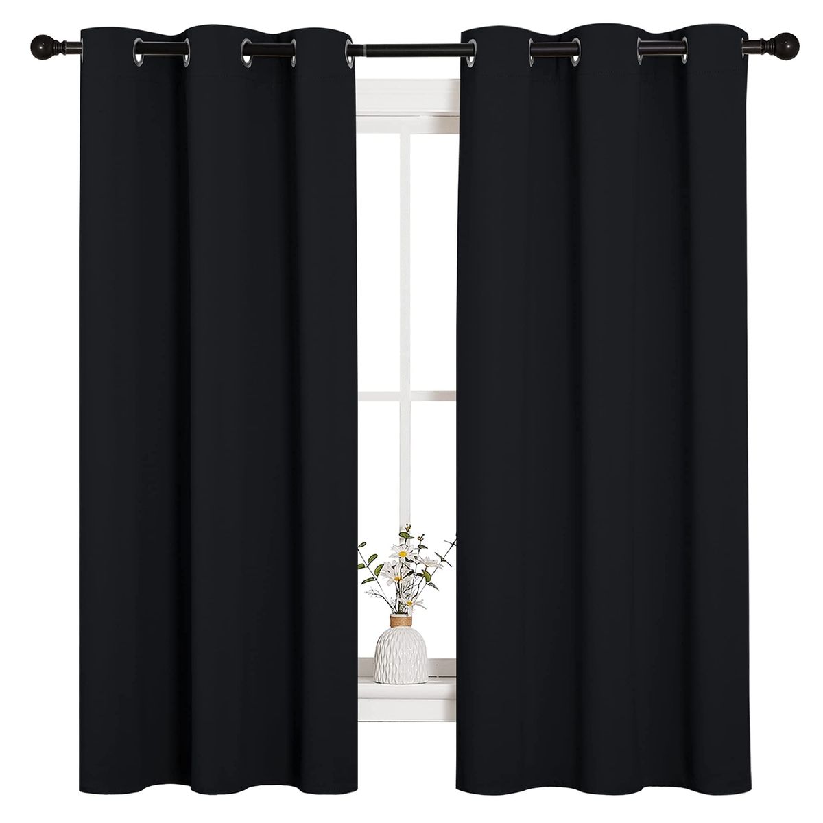 NICETOWN Halloween blackout curtains in black