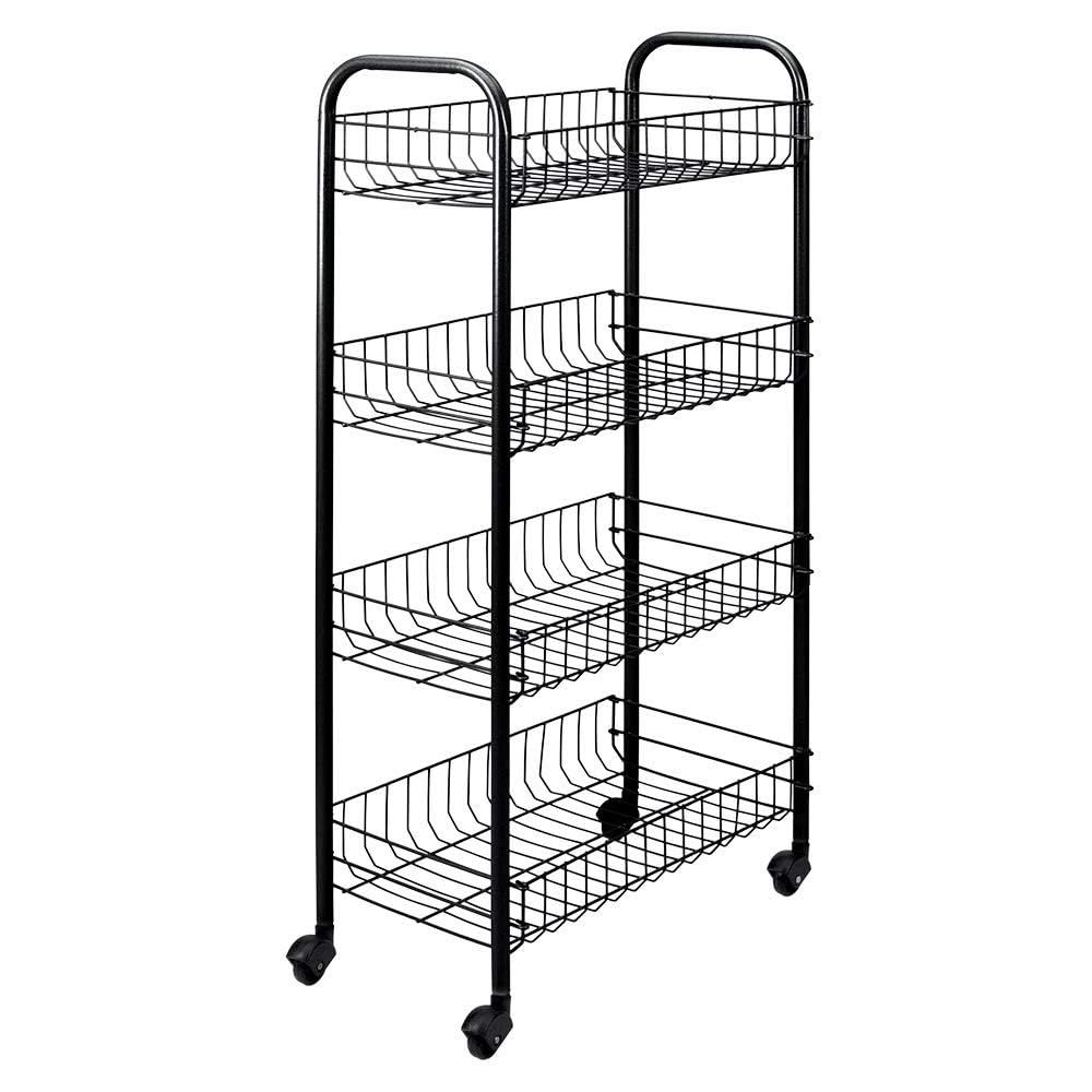 Metaltex Epoxy-Coated Steel Kitchen Trolley with three shelves and casters