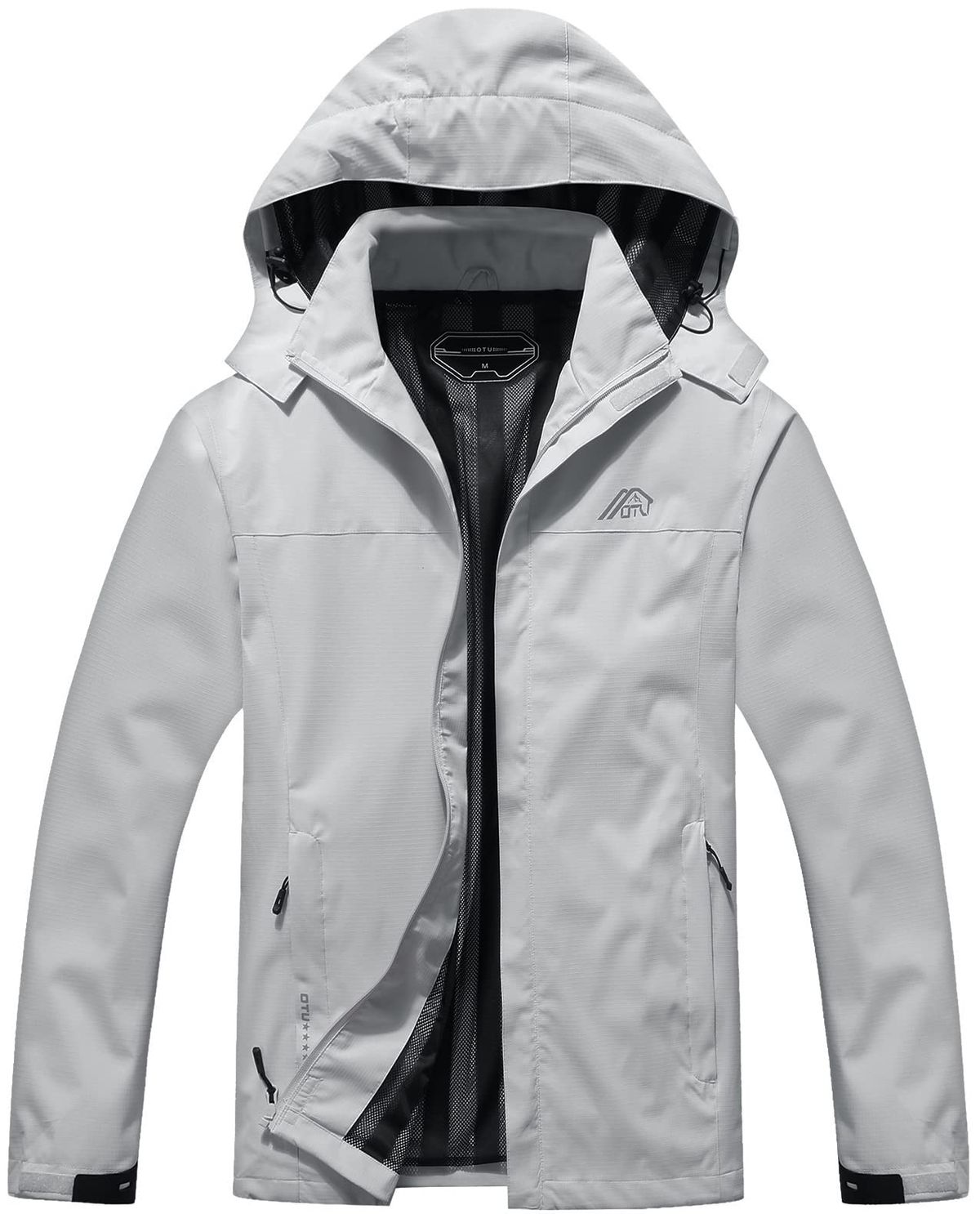 OTU Men's Lightweight Waterproof Hooded Rain Jacket