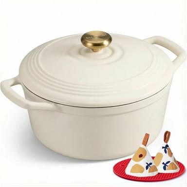 Overmont 5.5qt Enameled Dutch Oven Bundle