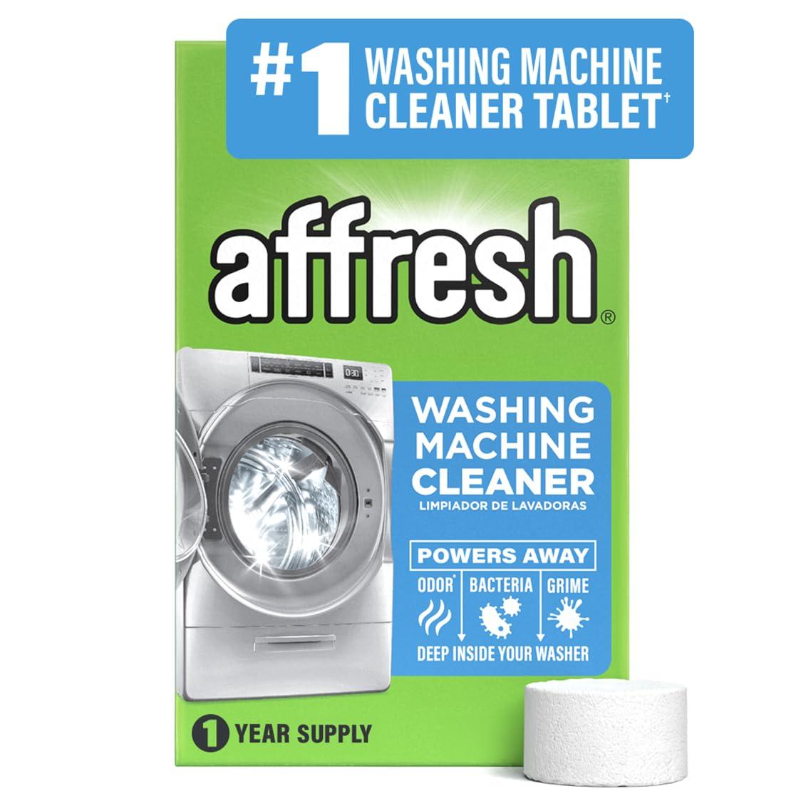 Affresh Washing Machine Cleaner tablets on a washing machine drum