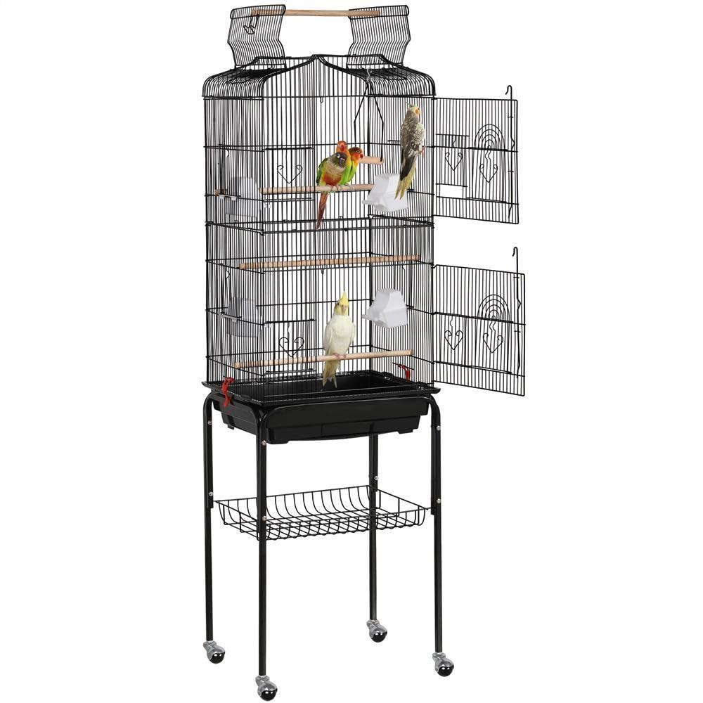 Yaheetech 64-inch open top bird cage with rolling stand
