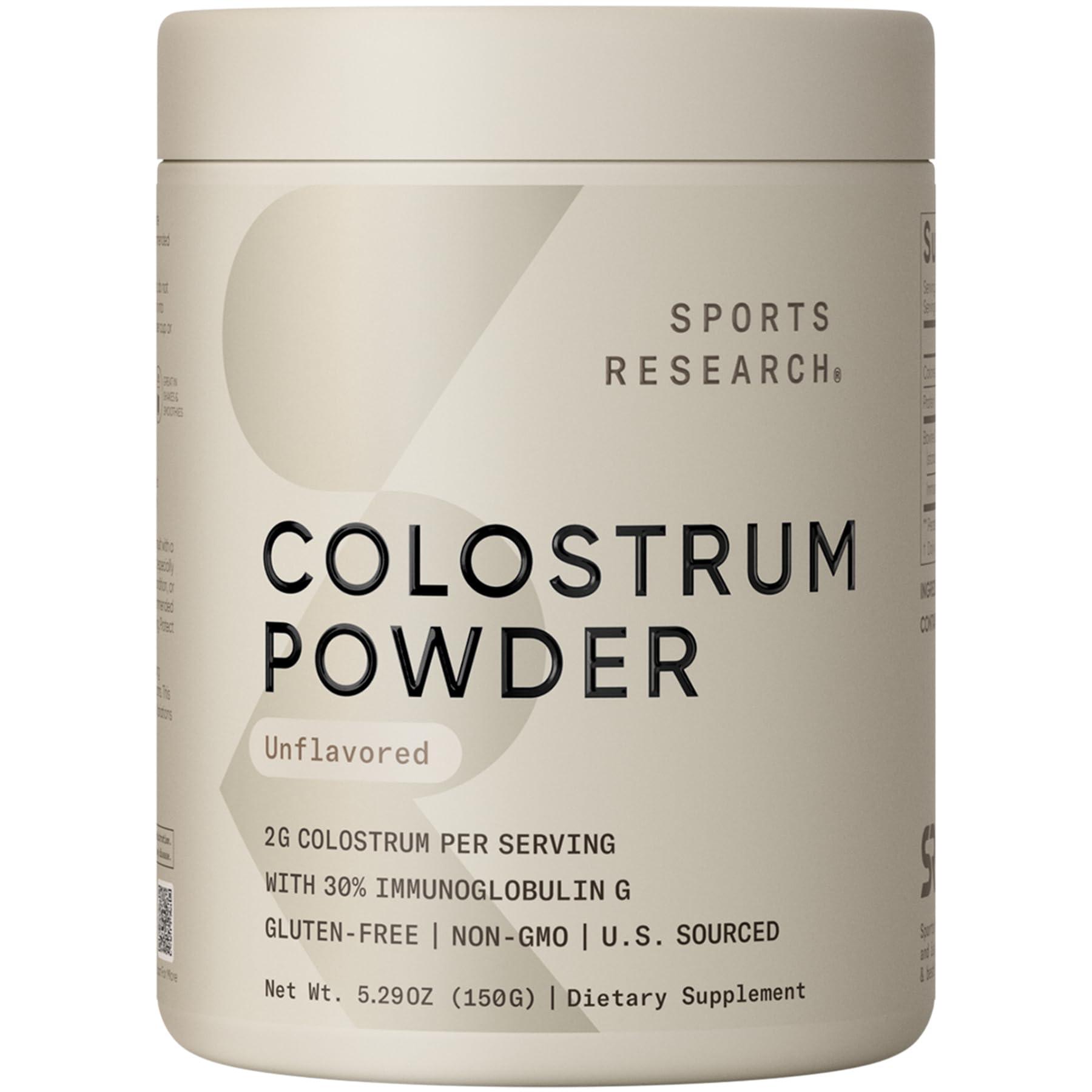 Sports Research Bovine colostrum powder, 75 servings, unflavored
