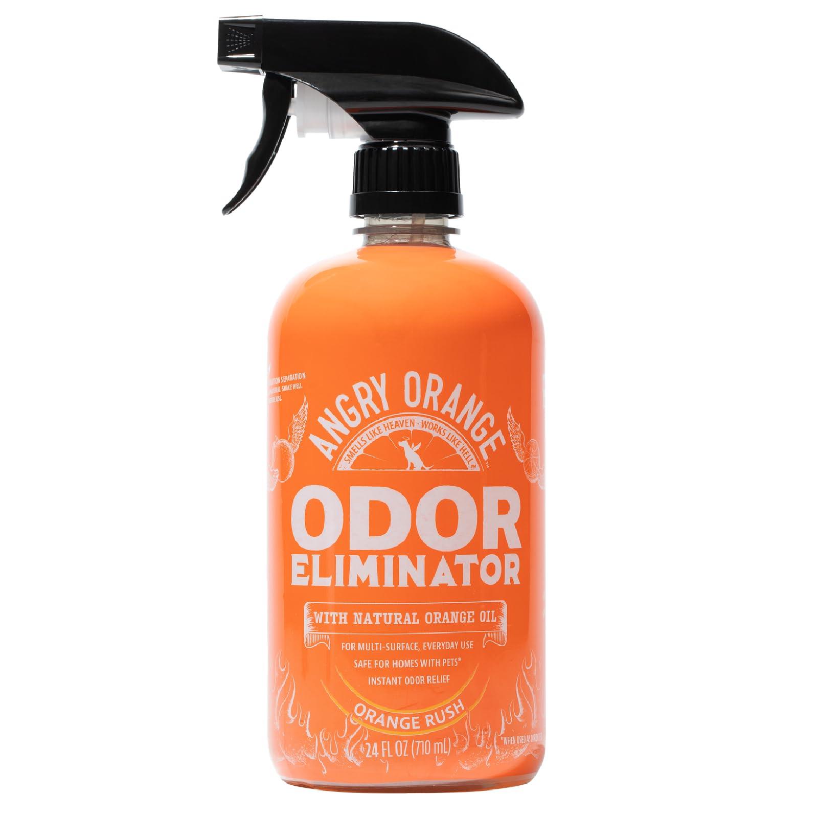 ANGRY ORANGE Pet Odor Eliminator spray bottle on white background