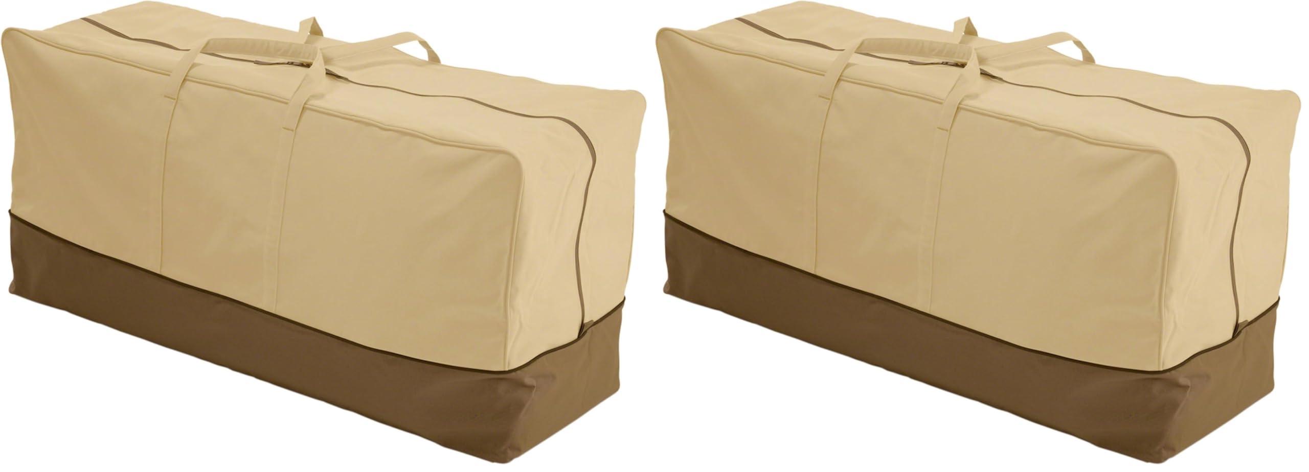Classic Accessories Veranda Water-Resistant 45.5 Inch Patio Cushion Storage Bag, pack of 2
