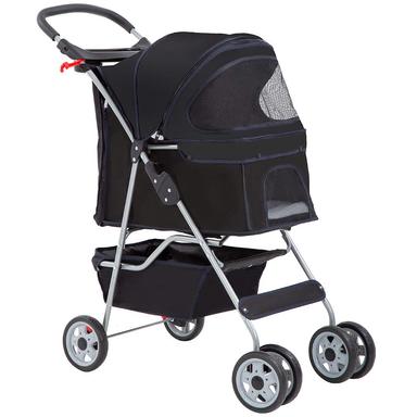 BestPet Foldable Pet Stroller with Rear Brakes