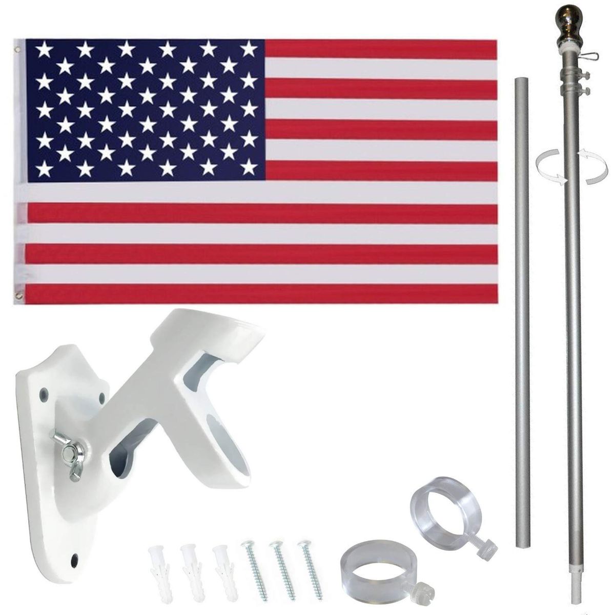 NatFlag 6ft spinning flag pole kit from the compared US listing
