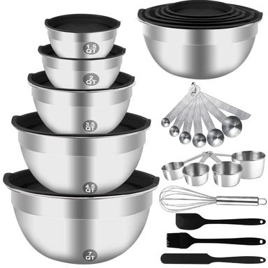 WEPSEN Mixing Bowls Set, 25-Piece Baking Kit