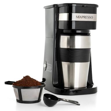 Mixpresso Personal Single Serve Coffee Maker with 14oz Travel Mug