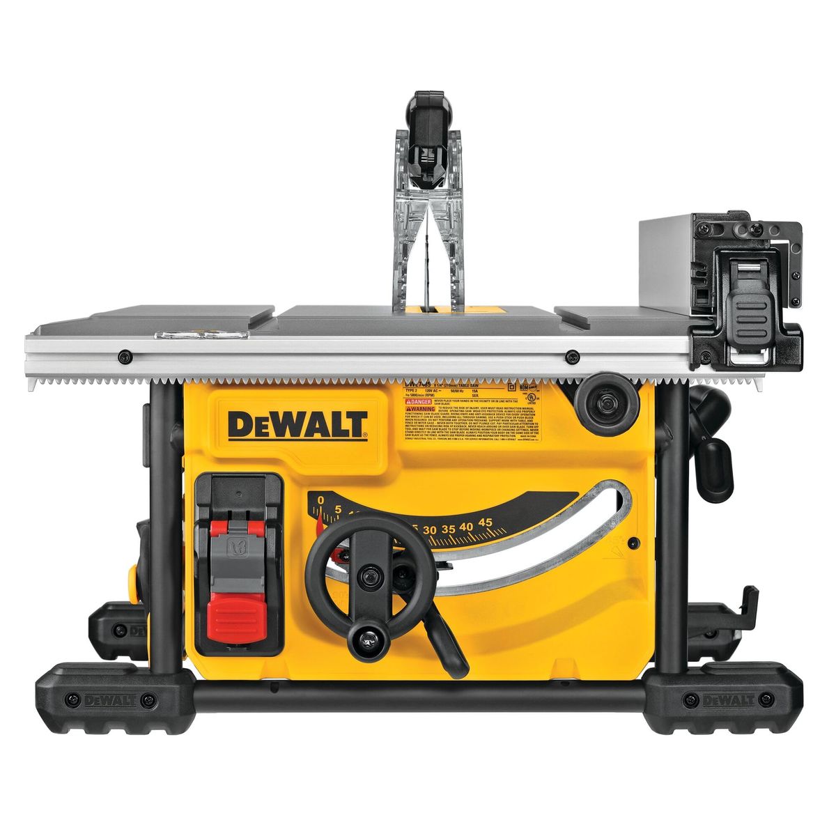 DEWALT 8-1/4 inch compact jobsite table saw on job site