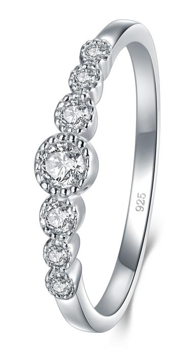 BORUO 925 Sterling Silver CZ Eternity Band