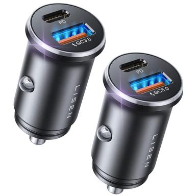 LISEN Car Charger USB C, 54W Compact Dual Port (2-Pack)